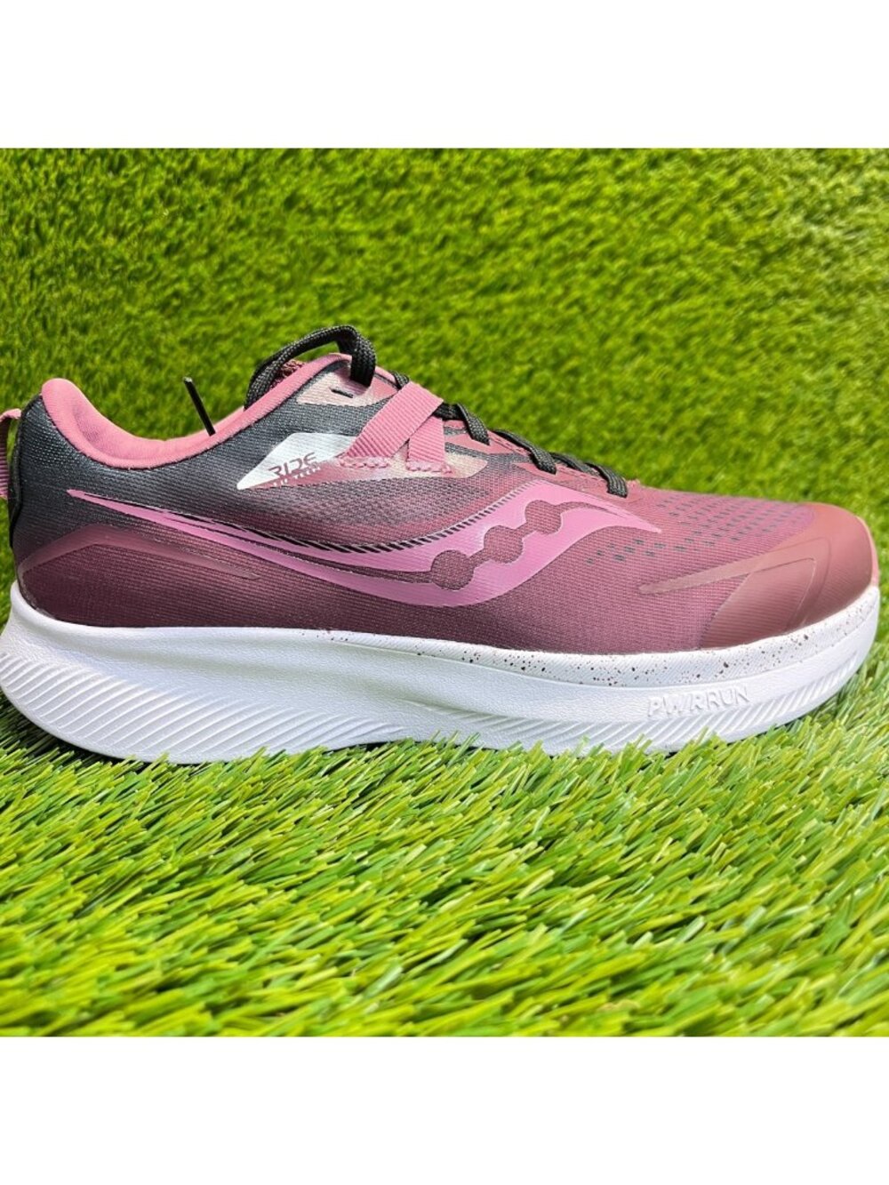 Saucony Ride 15 Girls Size 5.5Y Red Pink White Running Athletic Shoes Sneakers
